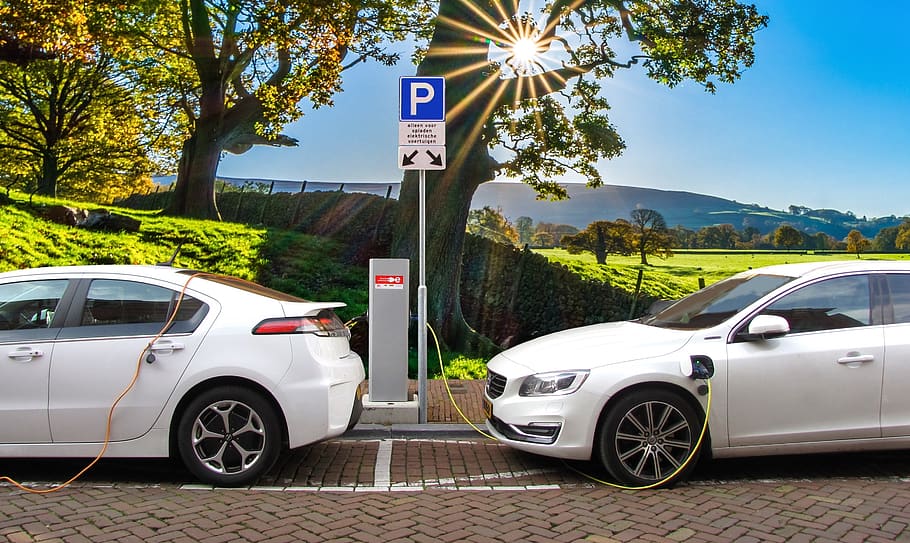 Electric Cars in a Charging Point