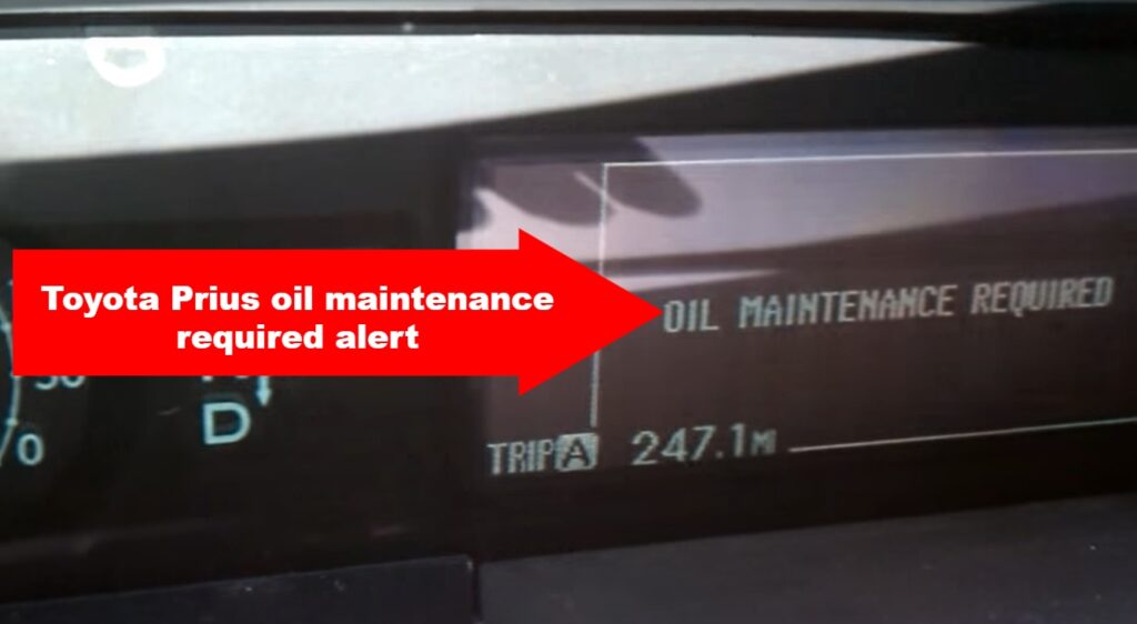 Toyota Prius oil maintenance required alert